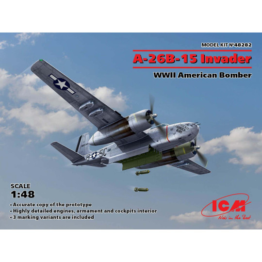 Douglas A-26B-15 INVADER US bomber WWII maquette 1/48 ICM